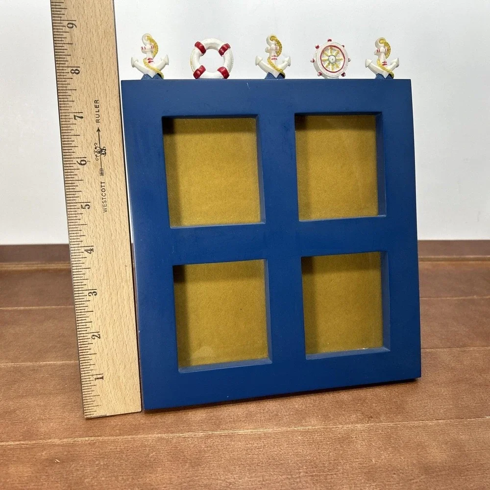 Nautical Blue Wood Window Shaped 2.5